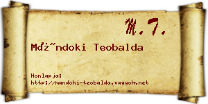 Mándoki Teobalda névjegykártya